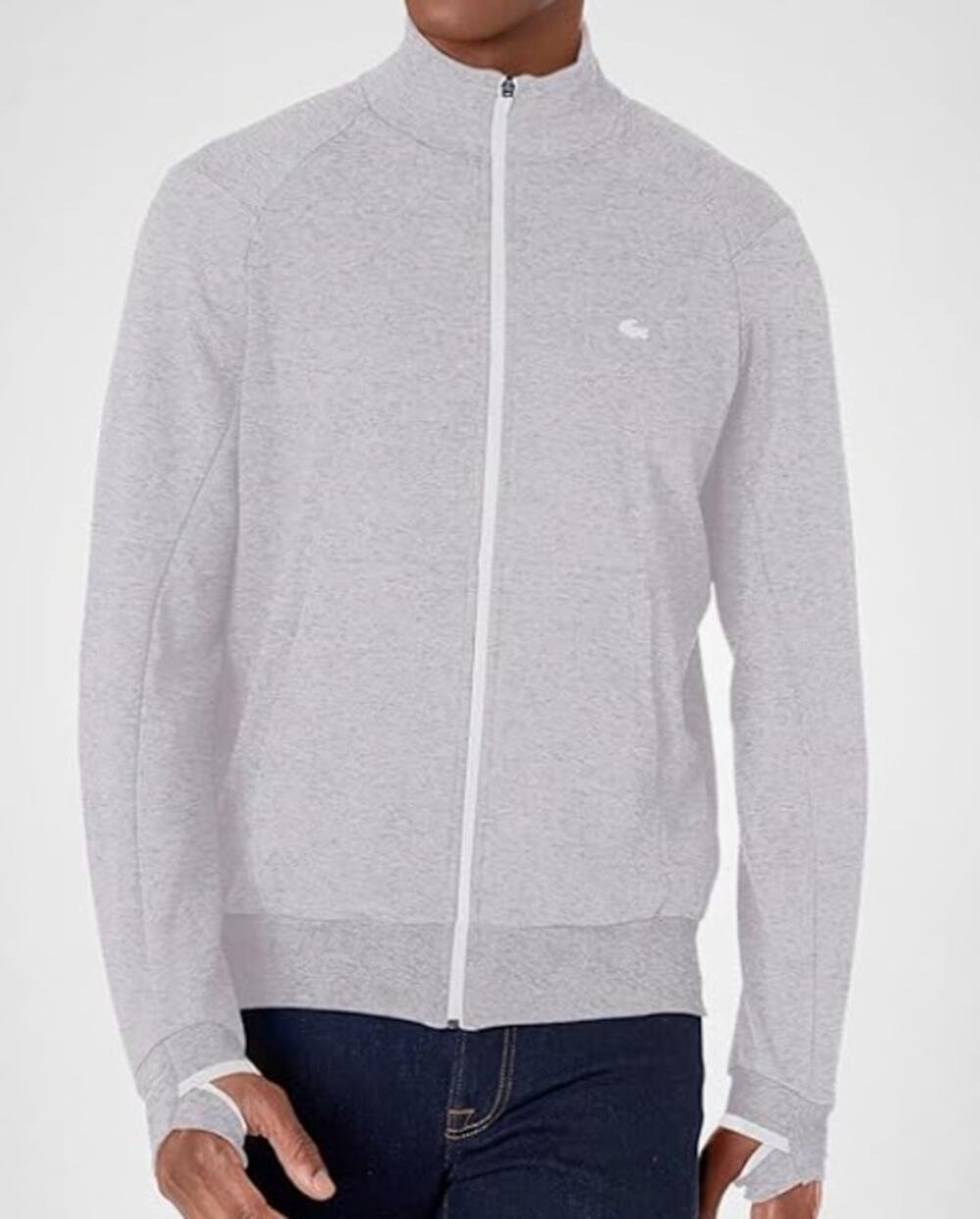 Lacoste Men's Ls Full Zip Active Double Face Sweatshirt Argent Chine 2XL